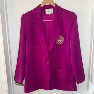 Nordstrom Town Square Vintage Wool Blazer Hot Pink Women’s Medium